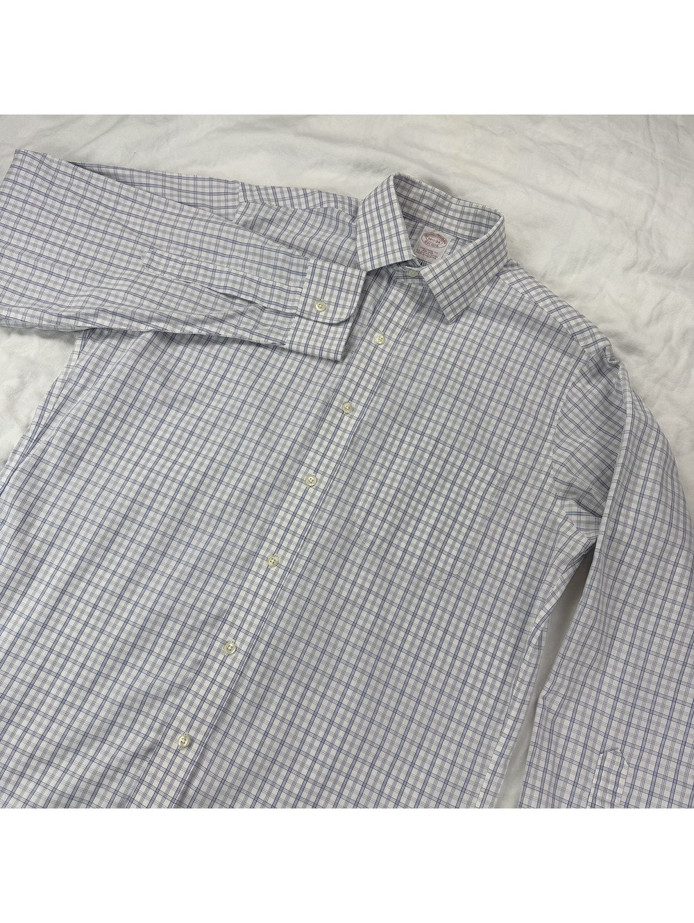 Brooks Brothers 14.5 34 Traditional Fit Non Iron Supima Cotton Plaid Dress Shirt